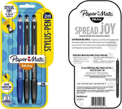 Paper Mate - 1mm Ball Point Ball Point Pen with Stylus - Black & Blue - Makers Industrial Supply