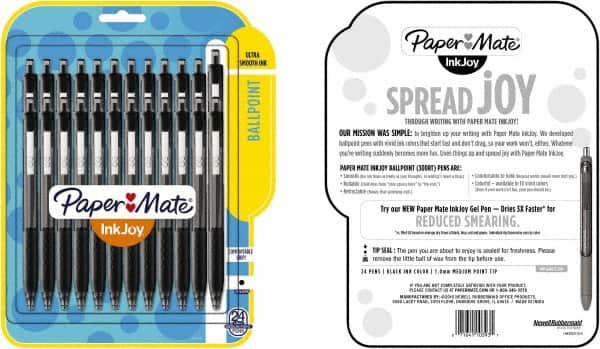 Paper Mate - 1mm Ball Point Retractable Ball Point Pen - Black - Makers Industrial Supply