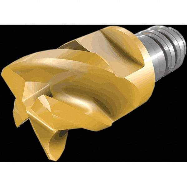 Iscar - MM EC-H CF Grade IC908 Carbide End Milling Tip Insert - TiAlN Finish, 4 Flutes, 5/8" Cutting Diam, 0.488" Depth of Cut, 0.81" Extension, 46/48° Helix - Makers Industrial Supply