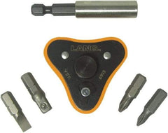 Lang - 6 Piece, Black/Orange Ratcheting Bit Driver Set - For Use with Various Applications - Makers Industrial Supply