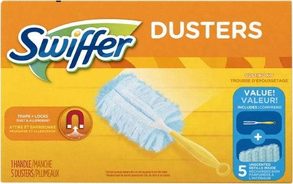 Swiffer - 6" Long Fiber Duster - 13" OAL, Light Blue - Makers Industrial Supply