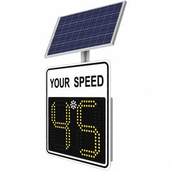 TrafficLogix - "Your Speed", 28" Wide x 28" High, Aluminum Speed Limit Signs - Black on White, High Intensity Reflectivity, Square, Post Mount - Makers Industrial Supply