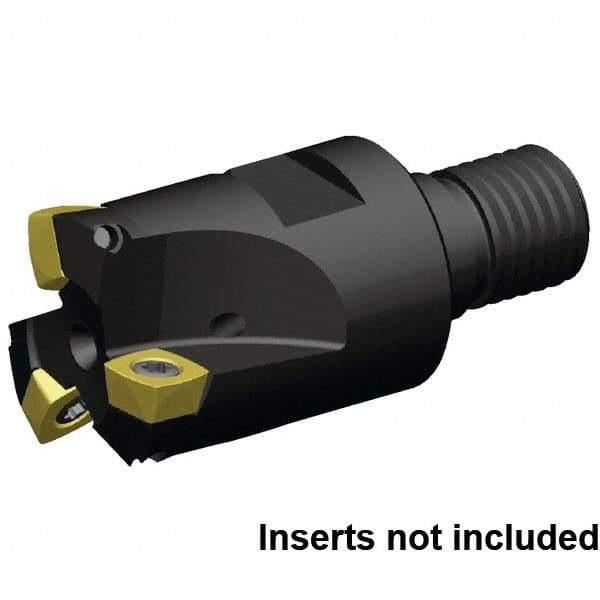 Kennametal - 25mm Cut Diam, 1.5mm Max Depth, M12 21mm Shank Diam, Modular Connection Indexable High-Feed End Mill - Screw Holding Method, XD..0904.. Insert, 7792VXD09 Toolholder, Through Coolant - Makers Industrial Supply