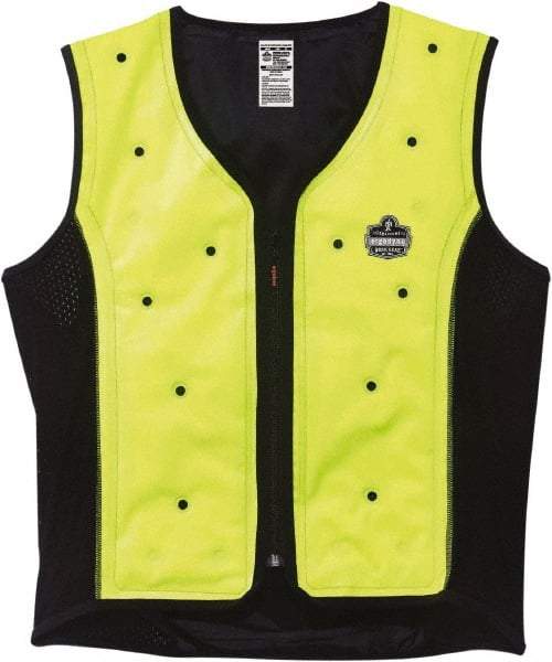 Ergodyne - Size 4XL, Lime Cooling Vest - 53 to 56" Chest, Zipper Front - Makers Industrial Supply