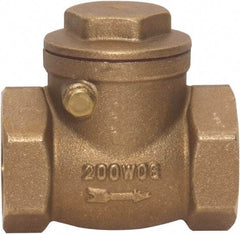 Value Collection - 3/4" Brass Check Valve - Check Swing, FNPT x FNPT, 200 WOG - Makers Industrial Supply