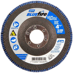 Norton - 4-1/2" 80 Grit 7/8" Center Hole Type 27 Zirconia Alumina Flap Disc - Makers Industrial Supply