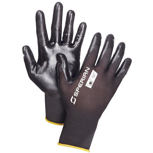 X-Large Gloves-Pure Fit - 13 Cut Lightweight Black Nylon Shell With Black Nitrile Palm Coating - Makers Industrial Supply