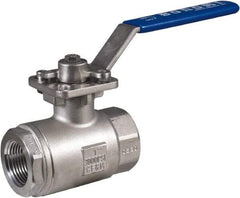 BONOMI - 3/4" Pipe, Full Port, Stainless Steel Full Port Ball Valve - 2 Piece, NPT Ends, Lever Handle, 3,000 WOG - Makers Industrial Supply