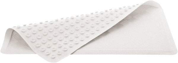 Rubbermaid - 28" Long x 16" Wide, Rubber Plumbed Wash Station Bath Tub Mat - White Matting - Makers Industrial Supply