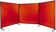 Steiner - 8' Wide x 8' High, 14mm Thickness, Transparent Vinyl Portable Welding Screen - Orange - Makers Industrial Supply