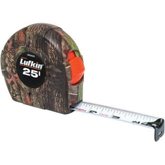 Lufkin - 25' x 1" Yellow Steel Blade Tape Measure - 1/16" Graduation, Inch Graduation Style, Camouflage ABS Plastic Case - Makers Industrial Supply