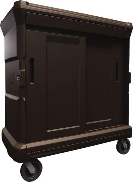 Made in USA - 56" Wide x 31" Long x 59" High Food Delivery System Cart - 2 Door, 132 Slot, Plastic, 2 Rigid/2 Swivel Casters - Makers Industrial Supply