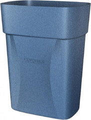 Made in USA - 14 Qt Blue Rectangle Trash Can - Polyethylene, None Graphic, Lid Not Included - Makers Industrial Supply