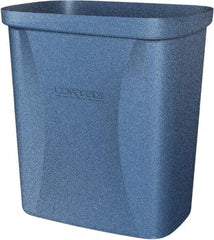 Made in USA - 10 Qt Blue Rectangle Trash Can - Polyethylene, None Graphic, Lid Not Included - Makers Industrial Supply