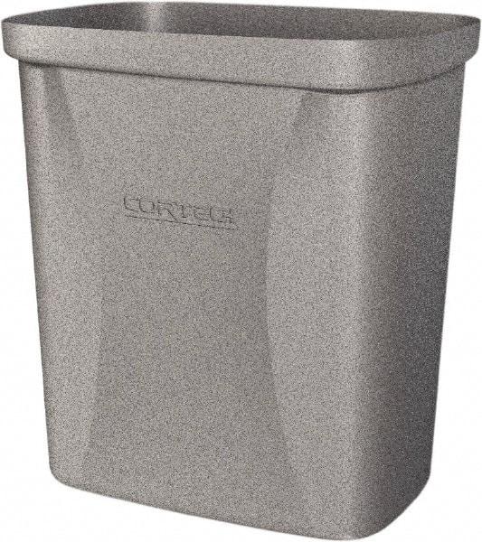 Made in USA - 10 Qt Gray Rectangle Trash Can - Polyethylene, None Graphic, Lid Not Included - Makers Industrial Supply