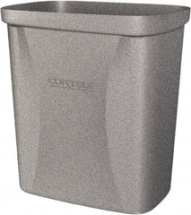 Made in USA - 10 Qt Gray Rectangle Trash Can - Polyethylene, None Graphic, Lid Not Included - Makers Industrial Supply