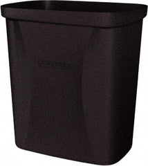 Made in USA - 10 Qt Black Rectangle Trash Can - Polyethylene, None Graphic, Lid Not Included - Makers Industrial Supply