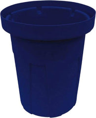 Made in USA - 22 Gal Blue Round Trash Can - Polyethylene, None Graphic, Lid Not Included - Makers Industrial Supply