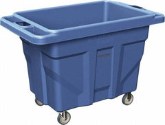 Made in USA - 1,000 Lb Load Capacity, 18.67 Cu Ft, 15 Bushels, 0.67 Cu Yd, Polyethylene Delivery Cart - 53" Wide x 31" Long x 38" High, Blue - Makers Industrial Supply