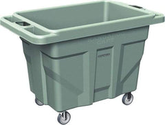 Made in USA - 1,000 Lb Load Capacity, 18.67 Cu Ft, 15 Bushels, 0.67 Cu Yd, Polyethylene Delivery Cart - 53" Wide x 31" Long x 38" High, Green - Makers Industrial Supply