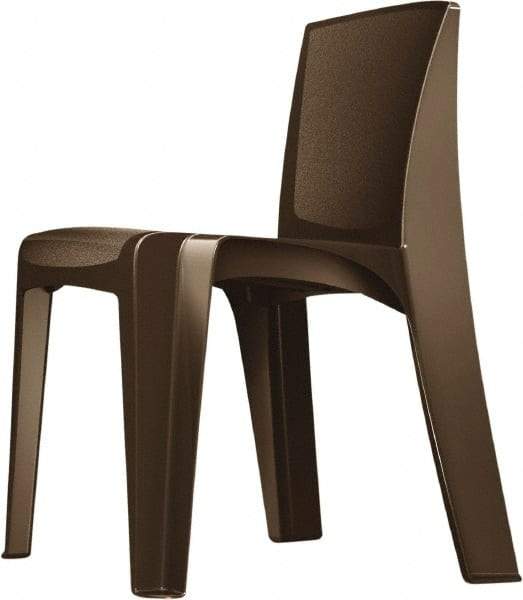 Made in USA - Polyethylene Brown Stacking Chair - Brown Frame, 21" Wide x 21" Deep x 30" High - Makers Industrial Supply