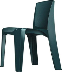 Made in USA - Polyethylene Green Stacking Chair - Green Frame, 21" Wide x 21" Deep x 30" High - Makers Industrial Supply