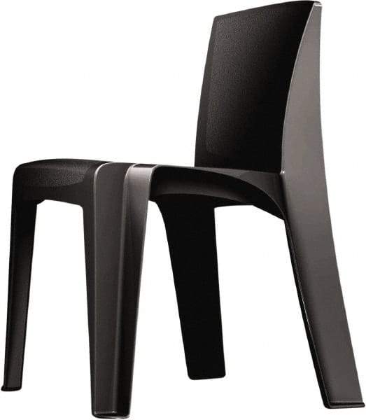 Made in USA - Polyethylene Black Stacking Chair - Black Frame, 21" Wide x 21" Deep x 30" High - Makers Industrial Supply