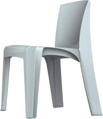 Made in USA - Polyethylene Fog Gray Stacking Chair - Gray Frame, 21" Wide x 21" Deep x 30" High - Makers Industrial Supply