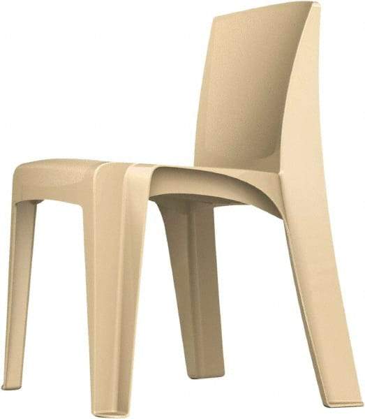 Made in USA - Polyethylene Buff Stacking Chair - Tan Frame, 21" Wide x 21" Deep x 30" High - Makers Industrial Supply