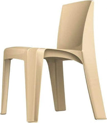 Made in USA - Polyethylene Buff Stacking Chair - Tan Frame, 21" Wide x 21" Deep x 30" High - Makers Industrial Supply