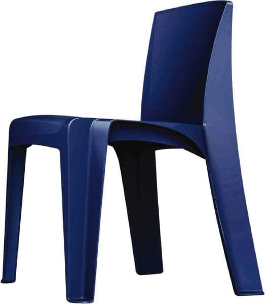 Made in USA - Polyethylene Slate Blue Stacking Chair - Slate Blue Frame, 21" Wide x 21" Deep x 30" High - Makers Industrial Supply