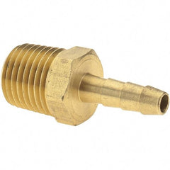 Value Collection - 1/4 NPT Thread Hose Barb x Male NPT Connector - 3/16" ID Hose, Brass - Makers Industrial Supply