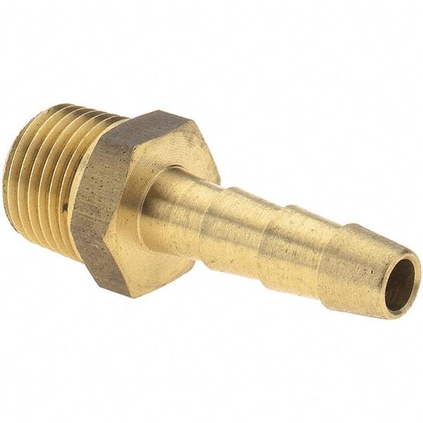 Value Collection - 1/8 NPT Thread Hose Barb x Male NPT Connector - 3/16" ID Hose, Brass - Makers Industrial Supply