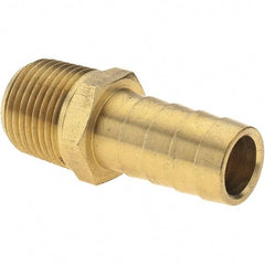 Value Collection - 3/8 NPT Thread Hose Barb x Male NPT Connector - 1/2" ID Hose, Brass - Makers Industrial Supply