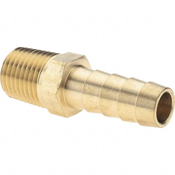 Value Collection - 1/4 NPT Thread Hose Barb x Male NPT Connector - 3/8" ID Hose, Brass - Makers Industrial Supply