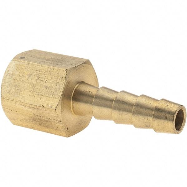 Value Collection - 1/4 NPT Thread Hose Barb x Female NPT Connector - 1/4" ID Hose, Brass - Makers Industrial Supply