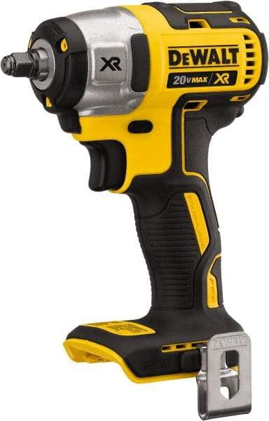 DeWALT - 3/8" Drive 20 Volt Mid-Handle Cordless Impact Wrench & Ratchet - 2,800 RPM, 0 to 3,200 BPM, 150 Ft/Lb Torque, Lithium-Ion Batteries Not Included - Makers Industrial Supply