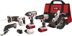 Porter-Cable - 20 Volt Cordless Tool Combination Kit - Includes Drill/Driver, Circular Saw, Reciprocating Saw, Oscillating Tool & Flashlight, Lithium-Ion Battery Included - Makers Industrial Supply