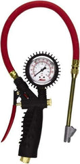 Milton - 0 to 230 psi Dial Straight Foot Dual Head Tire Pressure Gauge - 15' Hose Length - Makers Industrial Supply