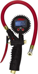 Milton - 0 to 255 psi Digital Ball Foot Tire Pressure Gauge - AAA Battery, 15' Hose Length - Makers Industrial Supply