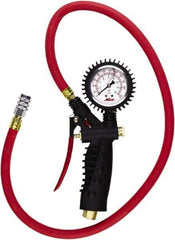 Milton - 0 to 230 psi Dial Kwik Grip Safety Tire Pressure Gauge - 36' Hose Length - Makers Industrial Supply