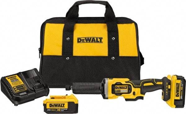 DeWALT - 1-1/2" Wheel Diam, 25,000 RPM, Cordless Angle & Disc Grinder - 1/4-20 Spindle, 20 Volts - Makers Industrial Supply