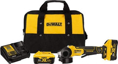 DeWALT - 4-1/2" Wheel Diam, 9,000 RPM, Cordless Angle & Disc Grinder - 5/8-11 Spindle, 20 Volts - Makers Industrial Supply