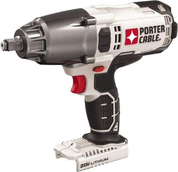 Porter-Cable - 1/2" Drive 20 Volt Mid-Handle Cordless Impact Wrench & Ratchet - 1,700 RPM, 330 Ft/Lb Torque, Lithium-Ion Batteries Not Included - Makers Industrial Supply