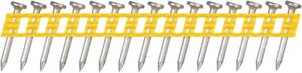 DeWALT - 13 Gauge 0.102" Shank Diam 1" Long Concrete Nails for Power Nailers - Steel, Zinc Finish, Smooth Shank, Angled Stick Plastic Collation, Round Head - Makers Industrial Supply