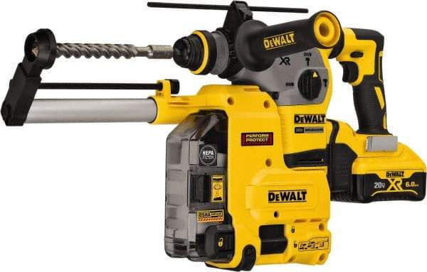 DeWALT - 20 Volt 1-1/8" SDS Plus Chuck Cordless Rotary Hammer - 0 to 4,480 BPM, 0 to 1,000 RPM, Reversible - Makers Industrial Supply