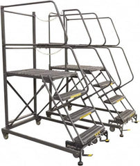 Ballymore - 86" 5 Step Single Entry Work Platform - Rolling Work Platform, 800 Lb Capacity, 50" Platform Height, 33" Base Width x 89" Base Depth, Grip Strut - Makers Industrial Supply