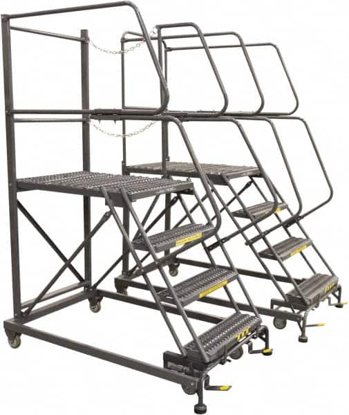 Ballymore - 96" 6 Step Single Entry Work Platform - Rolling Work Platform, 800 Lb Capacity, 60" Platform Height, 33" Base Width x 95" Base Depth, Grip Strut - Makers Industrial Supply