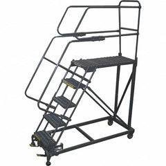 Ballymore - 86" 5 Step Single Entry Work Platform - Rolling Work Platform, 800 Lb Capacity, 50" Platform Height, 33" Base Width x 65" Base Depth, Grip Strut - Makers Industrial Supply