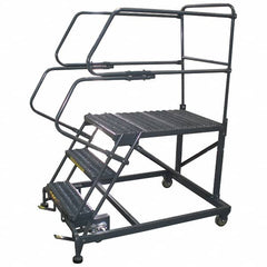 Ballymore - 66" 3 Step Single Entry Work Platform - Rolling Work Platform, 800 Lb Capacity, 30" Platform Height, 33" Base Width x 77" Base Depth, Grip Strut - Makers Industrial Supply